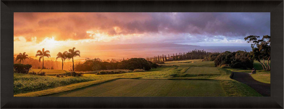 Living Moments Media Open Edition Acrylic / 20" x 60" / Luxury Kapalua's Apex Sunset Kapalua’s Apex Sunset: Luxurious Golf Course Art from Maui
