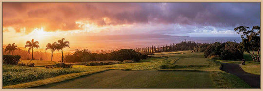 Living Moments Media Open Edition Acrylic / 20" x 60" / Natural Kapalua's Apex Sunset Kapalua’s Apex Sunset: Luxurious Golf Course Art from Maui