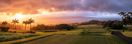 Living Moments Media Open Edition Acrylic / 20" x 60" / No Frame Kapalua's Apex Sunset Kapalua’s Apex Sunset: Luxurious Golf Course Art from Maui