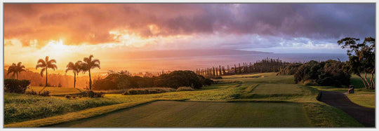 Living Moments Media Open Edition Acrylic / 20" x 60" / White Kapalua's Apex Sunset Kapalua’s Apex Sunset: Luxurious Golf Course Art from Maui