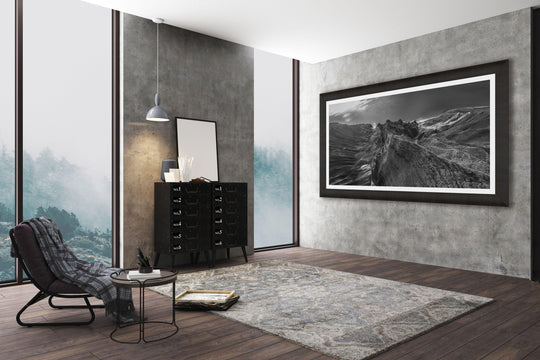 Marvel in Monochrome | Bird's Eye View Over Na Pali & Kalalau - Living Moments Media - 3500-5500, 800-3500, Abstract, Acrylic, aerial, Artwork, beach, black, Black & White, Canvas, Coast, Cove, Hawaii, Helicopter, Honopu Beach, horizontal, Island, Kauai, Metal, Monochromatic, Moody, Mountains, Na Pali Coast, new arrivals, New Moments, ocean, open-edition, over-5500, panoramic, Prints, rocks, sand, size-20-x-40, size-40-x-80, Surf, trail, Trees, Visual Artwork, waves, White