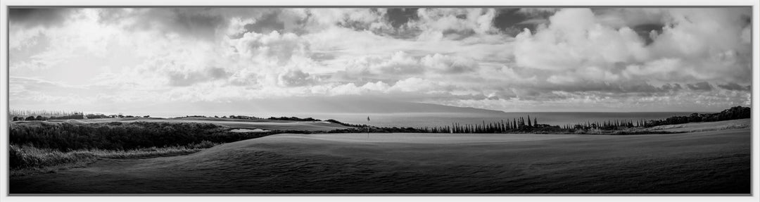 Living Moments Media Open Edition Acrylic / 12" x 48" / White Monochromatic Majesty Monochromatic Majesty: Panoramic Golf Art Inspired by Ansel Adams