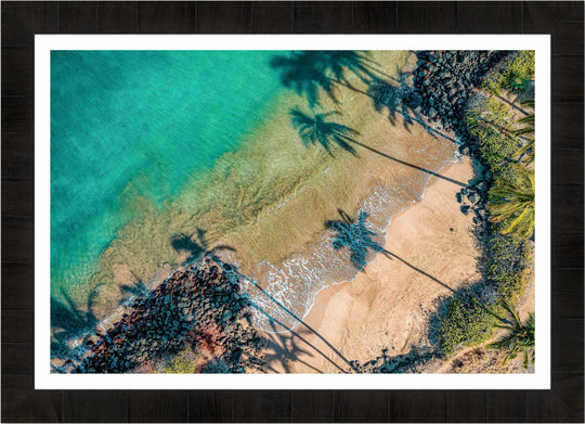 Another Day In Paradise - Maui Fine Art Collective - 3500-5500, 800-3500, aerial, beach, Best Moments, Best Sellers, Best Wall Artwork, blue, Coast, Cove, green, Hawaii, horizontal, Island, kihei, Lance Ehrecke, maui, Maui Hawaii Fine Art Photography, Maui Hawaii Wall Art, ocean, open-edition, over-5500, Palm Trees, palm-tree, rocks, sand, size-16x-24, size-24-x-36, size-40-x-60, spinimages=1, teal, trail, Trees, Water, waves, White, yellow