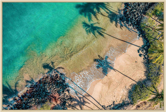 Another Day In Paradise - Maui Fine Art Collective - 3500-5500, 800-3500, aerial, beach, Best Moments, Best Sellers, Best Wall Artwork, blue, Coast, Cove, green, Hawaii, horizontal, Island, kihei, Lance Ehrecke, maui, Maui Hawaii Fine Art Photography, Maui Hawaii Wall Art, ocean, open-edition, over-5500, Palm Trees, palm-tree, rocks, sand, size-16x-24, size-24-x-36, size-40-x-60, spinimages=1, teal, trail, Trees, Water, waves, White, yellow