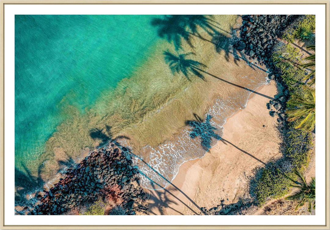 Another Day In Paradise - Maui Fine Art Collective - 3500-5500, 800-3500, aerial, beach, Best Moments, Best Sellers, Best Wall Artwork, blue, Coast, Cove, green, Hawaii, horizontal, Island, kihei, Lance Ehrecke, maui, Maui Hawaii Fine Art Photography, Maui Hawaii Wall Art, ocean, open-edition, over-5500, Palm Trees, palm-tree, rocks, sand, size-16x-24, size-24-x-36, size-40-x-60, spinimages=1, teal, trail, Trees, Water, waves, White, yellow