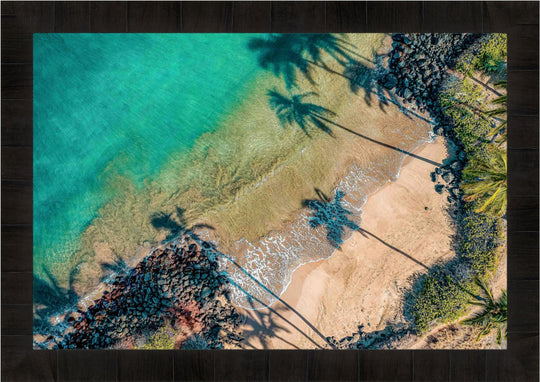 Another Day In Paradise - Maui Fine Art Collective - 3500-5500, 800-3500, aerial, beach, Best Moments, Best Sellers, Best Wall Artwork, blue, Coast, Cove, green, Hawaii, horizontal, Island, kihei, Lance Ehrecke, maui, Maui Hawaii Fine Art Photography, Maui Hawaii Wall Art, ocean, open-edition, over-5500, Palm Trees, palm-tree, rocks, sand, size-16x-24, size-24-x-36, size-40-x-60, spinimages=1, teal, trail, Trees, Water, waves, White, yellow