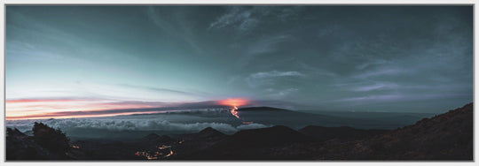 Apocalyptic Awakening | Mauna Loa's Fury - Maui Fine Art Collective - 3500-5500, 800-3500, Acrylic, Artwork, Best Wall Artwork, Big Island, black, clouds, Hawaii, Hawaii Island, Island, Lance Ehrecke, Maui Hawaii Fine Art Photography, Maui Hawaii Wall Art, Mauna Loa, Mountains, New Moments, open-edition, orange, over-5500, panoramic, Purple, rocks, size-20-x-60, size-30-x-90, Stars, Sunrise, trail, White