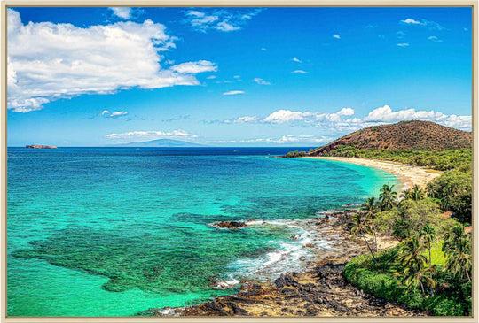 Big Beach Bliss - Maui Fine Art Collective - 3500-5500, 800-3500, beach, Best Moments, Best Sellers, Best Wall Artwork, blue, green, Hawaii, horizontal, Lance Ehrecke, makena, Maui Hawaii Fine Art Photography, Maui Hawaii Wall Art, ocean, open-edition, over-5500, Reef, sand, size-16x-24, size-24-x-36, size-40-x-60