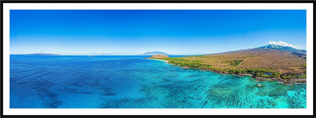 Big Stretch - Maui Fine Art Collective - 3500-5500, 800-3500, aerial, beach, Best Wall Artwork, blue, green, Hawaii, Island, Lance Ehrecke, makena, maui, Maui Hawaii Fine Art Photography, Maui Hawaii Wall Art, ocean, open-edition, over-5500, panoramic, Reef, sand, size-20-x-60, size-30-x-90, teal, Water, waves