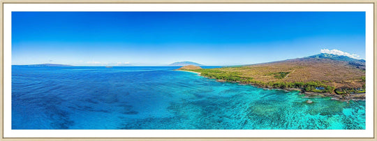 Big Stretch - Maui Fine Art Collective - 3500-5500, 800-3500, aerial, beach, Best Wall Artwork, blue, green, Hawaii, Island, Lance Ehrecke, makena, maui, Maui Hawaii Fine Art Photography, Maui Hawaii Wall Art, ocean, open-edition, over-5500, panoramic, Reef, sand, size-20-x-60, size-30-x-90, teal, Water, waves