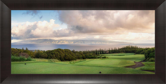 Dawn's Embrace - Maui Fine Art Collective - 3500-5500, 800-3500, Acrylic, Artwork, Best Wall Artwork, Canvas, clouds, Coast, Golf, Golf Course, green, Hawaii, Hole 17, horizontal, Island, Kapalua, Kapalua Golf, Lance Ehrecke, maui, Maui Hawaii Fine Art Photography, Maui Hawaii Wall Art, Metal, New Moments, open-edition, orange, over-5500, panoramic, pathway, Plantation Course, Prints, size-20-x-40, size-35-x-70, size-40-x-80, Sunrise, Trees, Visual Artwork, White, yellow