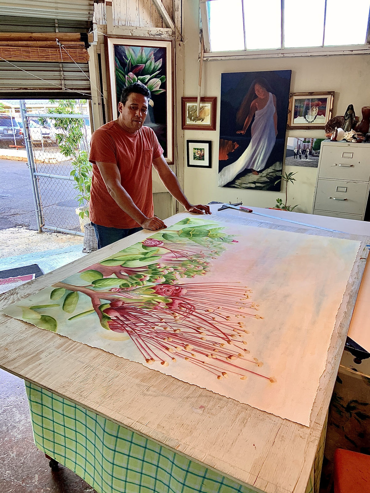 Erin Sabado with Ohia watercolor