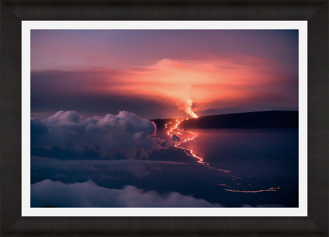 Fiery Nightfall - Maui Fine Art Collective - 3500-5500, 800-3500, Acrylic, Artwork, Best Wall Artwork, Big Island, black, blue, Canvas, clouds, Hawaii, Hawaii Island, horizontal, Island, Lance Ehrecke, maui, Maui Hawaii Fine Art Photography, Maui Hawaii Wall Art, Mauna Loa, Metal, Moody, Mountains, New Moments, open-edition, orange, over-5500, Prints, Purple, size-16-x-24, size-24-x-36, size-40-x-60, Stars, Sunrise, Visual Artwork, yellow