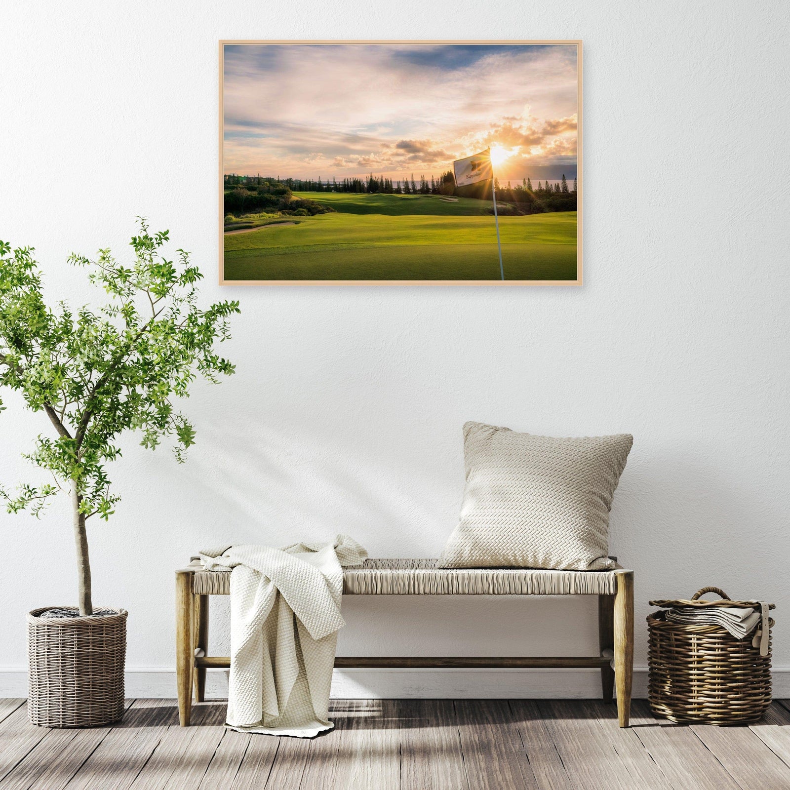 Golden Hour Glory - Maui Fine Art Collective - 3500-5500, 800-3500, Acrylic, Artwork, Best Wall Artwork, Canvas, Golf, Golf Course, Hawaii, Hole 18, horizontal, Island, Kapalua, Kapalua Golf, Lance Ehrecke, maui, Maui Hawaii Fine Art Photography, Maui Hawaii Wall Art, Metal, open-edition, over-5500, Plantation Course, Prints, size-16-x-24, size-24-x-36, size-40-x-60, Visual Artwork