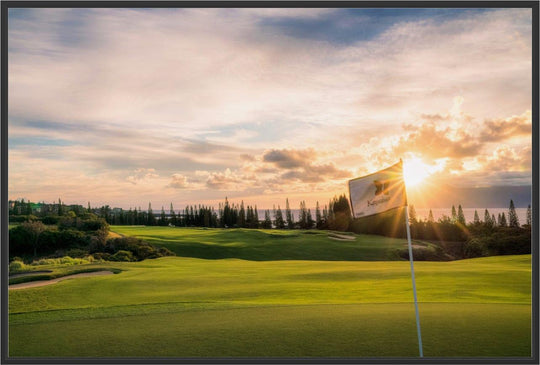 Golden Hour Glory - Maui Fine Art Collective - 3500-5500, 800-3500, Acrylic, Artwork, Best Wall Artwork, Canvas, Golf, Golf Course, Hawaii, Hole 18, horizontal, Island, Kapalua, Kapalua Golf, Lance Ehrecke, maui, Maui Hawaii Fine Art Photography, Maui Hawaii Wall Art, Metal, open-edition, over-5500, Plantation Course, Prints, size-16-x-24, size-24-x-36, size-40-x-60, Visual Artwork