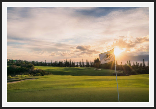 Golden Hour Glory - Maui Fine Art Collective - 3500-5500, 800-3500, Acrylic, Artwork, Best Wall Artwork, Canvas, Golf, Golf Course, Hawaii, Hole 18, horizontal, Island, Kapalua, Kapalua Golf, Lance Ehrecke, maui, Maui Hawaii Fine Art Photography, Maui Hawaii Wall Art, Metal, open-edition, over-5500, Plantation Course, Prints, size-16-x-24, size-24-x-36, size-40-x-60, Visual Artwork