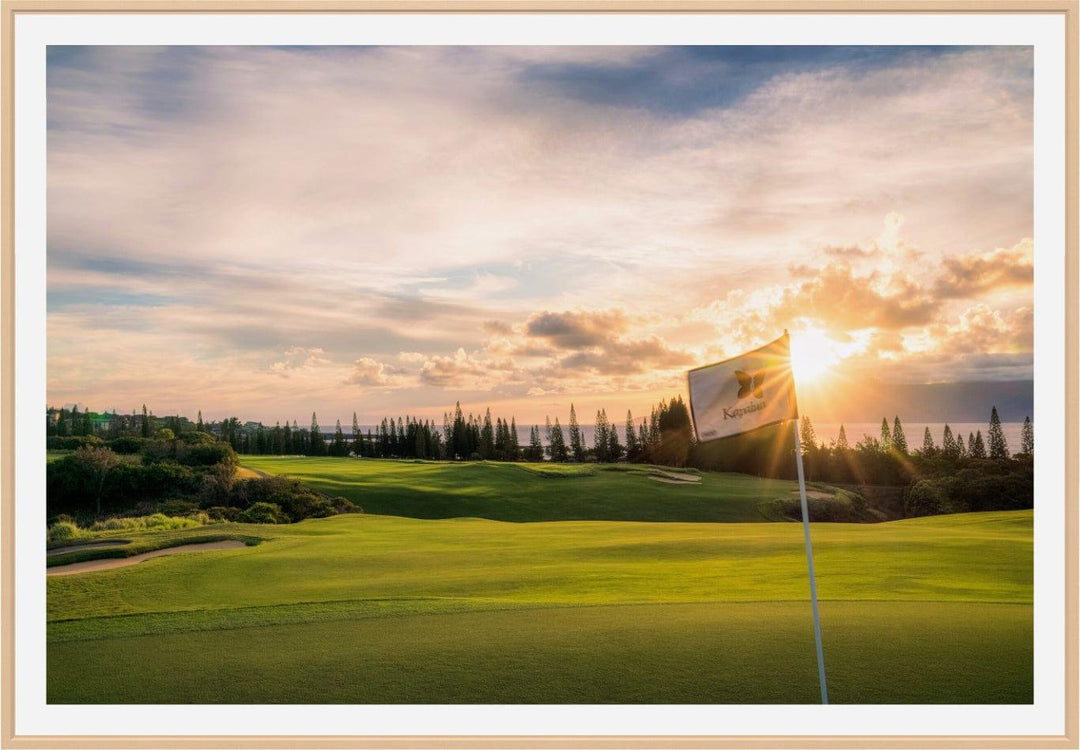 Golden Hour Glory - Maui Fine Art Collective - 3500-5500, 800-3500, Acrylic, Artwork, Best Wall Artwork, Canvas, Golf, Golf Course, Hawaii, Hole 18, horizontal, Island, Kapalua, Kapalua Golf, Lance Ehrecke, maui, Maui Hawaii Fine Art Photography, Maui Hawaii Wall Art, Metal, open-edition, over-5500, Plantation Course, Prints, size-16-x-24, size-24-x-36, size-40-x-60, Visual Artwork