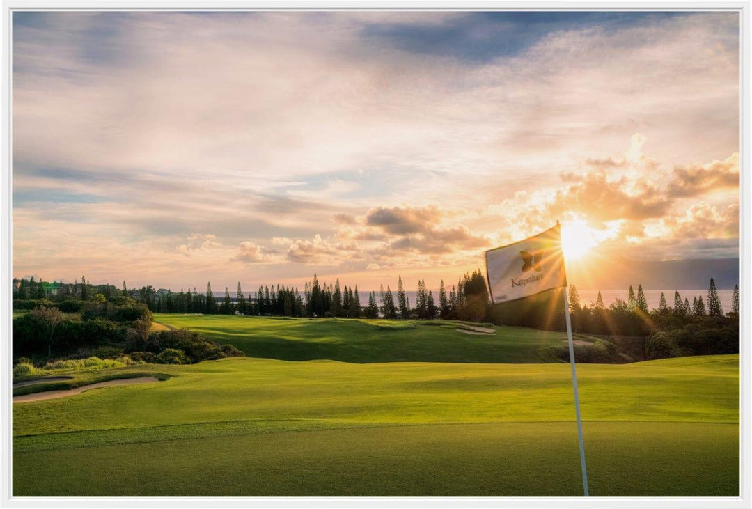 Golden Hour Glory - Maui Fine Art Collective - 3500-5500, 800-3500, Acrylic, Artwork, Best Wall Artwork, Canvas, Golf, Golf Course, Hawaii, Hole 18, horizontal, Island, Kapalua, Kapalua Golf, Lance Ehrecke, maui, Maui Hawaii Fine Art Photography, Maui Hawaii Wall Art, Metal, open-edition, over-5500, Plantation Course, Prints, size-16-x-24, size-24-x-36, size-40-x-60, Visual Artwork