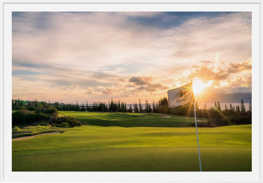 Golden Hour Glory - Maui Fine Art Collective - 3500-5500, 800-3500, Acrylic, Artwork, Best Wall Artwork, Canvas, Golf, Golf Course, Hawaii, Hole 18, horizontal, Island, Kapalua, Kapalua Golf, Lance Ehrecke, maui, Maui Hawaii Fine Art Photography, Maui Hawaii Wall Art, Metal, open-edition, over-5500, Plantation Course, Prints, size-16-x-24, size-24-x-36, size-40-x-60, Visual Artwork