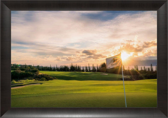 Golden Hour Glory - Maui Fine Art Collective - 3500-5500, 800-3500, Acrylic, Artwork, Best Wall Artwork, Canvas, Golf, Golf Course, Hawaii, Hole 18, horizontal, Island, Kapalua, Kapalua Golf, Lance Ehrecke, maui, Maui Hawaii Fine Art Photography, Maui Hawaii Wall Art, Metal, open-edition, over-5500, Plantation Course, Prints, size-16-x-24, size-24-x-36, size-40-x-60, Visual Artwork