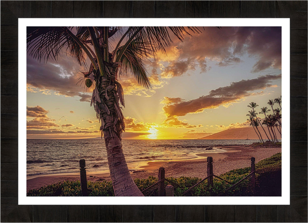 Golden Rays - Maui Fine Art Collective - 3500-5500, 800-3500, beach, Best Moments, Best Sellers, Best Wall Artwork, clouds, Hawaii, horizontal, Island, kihei, Lance Ehrecke, maui, Maui Hawaii Fine Art Photography, Maui Hawaii Wall Art, ocean, open-edition, orange, over-5500, sand, size-16x-24, size-24-x-36, size-40-x-60, Sunset, waves, yellow