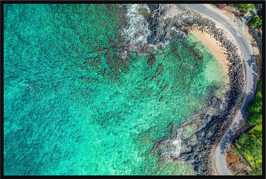 Hidden Gem - Maui Fine Art Collective - 3500-5500, 800-3500, beach, Best Moments, Best Sellers, Best Wall Artwork, black, blue, Cove, green, Hawaii, horizontal, Island, Lance Ehrecke, makena, maui, Maui Hawaii Fine Art Photography, Maui Hawaii Wall Art, new arrivals, New Moments, ocean, open-edition, over-5500, Reef, rocks, sand, size-16x-24, size-24-x-36, size-40-x-60, teal, waves