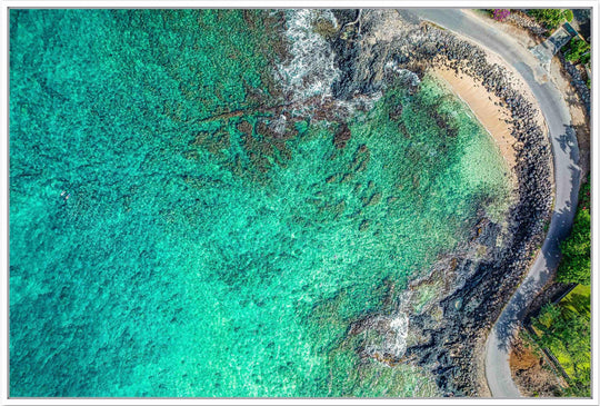 Hidden Gem - Maui Fine Art Collective - 3500-5500, 800-3500, beach, Best Moments, Best Sellers, Best Wall Artwork, black, blue, Cove, green, Hawaii, horizontal, Island, Lance Ehrecke, makena, maui, Maui Hawaii Fine Art Photography, Maui Hawaii Wall Art, new arrivals, New Moments, ocean, open-edition, over-5500, Reef, rocks, sand, size-16x-24, size-24-x-36, size-40-x-60, teal, waves