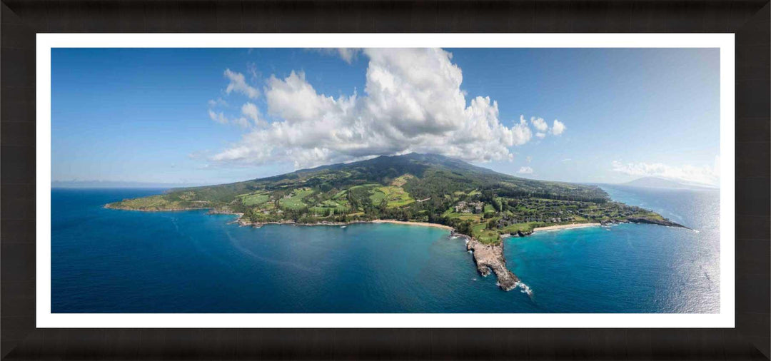 Living Moments Media Open Edition Acrylic / 24" x 60" / Luxury w/ Border Island Infinity | Nature's Endless Embrace Panoramic Maui Hawaii Wall Art Print Kapalua Golf Bay Island Infinity