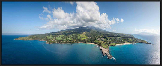 Living Moments Media Open Edition Acrylic / 24" x 60" / Black Island Infinity | Nature's Endless Embrace Panoramic Maui Hawaii Wall Art Print Kapalua Golf Bay Island Infinity