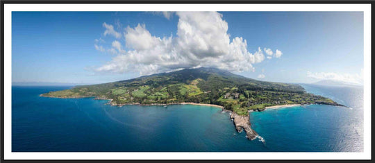 Living Moments Media Open Edition Acrylic / 24" x 60" / Black w/ Border Island Infinity | Nature's Endless Embrace Panoramic Maui Hawaii Wall Art Print Kapalua Golf Bay Island Infinity