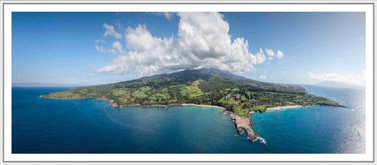 Living Moments Media Open Edition Acrylic / 24" x 60" / White w/ Border Island Infinity | Nature's Endless Embrace Panoramic Maui Hawaii Wall Art Print Kapalua Golf Bay Island Infinity