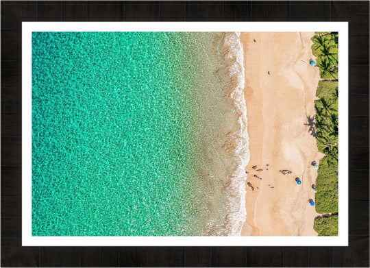 Life's a Beach - Maui Fine Art Collective - 3500-5500, 800-3500, beach, Best Moments, Best Sellers, Best Wall Artwork, blue, clouds, green, Hawaii, horizontal, Island, kihei, Lance Ehrecke, maui, Maui Hawaii Fine Art Photography, Maui Hawaii Wall Art, ocean, open-edition, over-5500, Palm Trees, palm-tree, sand, size-16x-24, size-24-x-36, size-40-x-60, teal, waves