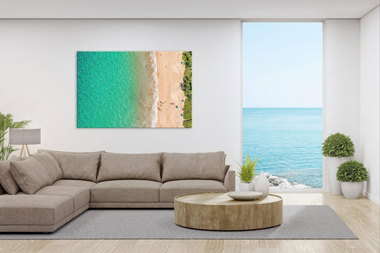 Life's a Beach - Maui Fine Art Collective - 3500-5500, 800-3500, beach, Best Moments, Best Sellers, Best Wall Artwork, blue, clouds, green, Hawaii, horizontal, Island, kihei, Lance Ehrecke, maui, Maui Hawaii Fine Art Photography, Maui Hawaii Wall Art, ocean, open-edition, over-5500, Palm Trees, palm-tree, sand, size-16x-24, size-24-x-36, size-40-x-60, teal, waves