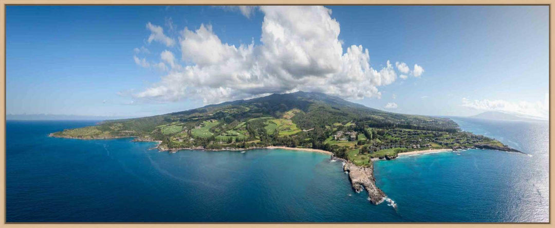 Living Moments Media Open Edition Acrylic / 24" x 60" / Natural Island Infinity | Nature's Endless Embrace Panoramic Maui Hawaii Wall Art Print Kapalua Golf Bay Island Infinity