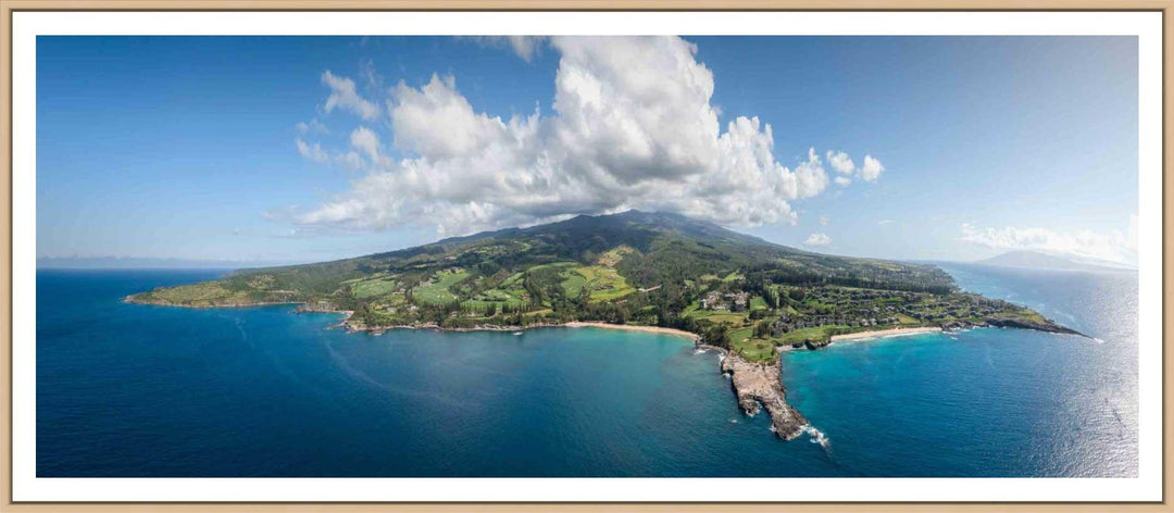 Living Moments Media Open Edition Acrylic / 24" x 60" / Natural w/ Border Island Infinity | Nature's Endless Embrace Panoramic Maui Hawaii Wall Art Print Kapalua Golf Bay Island Infinity