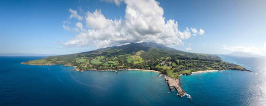 Living Moments Media Open Edition Acrylic / 24" x 60" / No Frame Island Infinity | Nature's Endless Embrace Panoramic Maui Hawaii Wall Art Print Kapalua Golf Bay Island Infinity