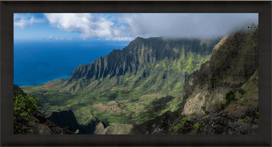 Maui Fine Art Collective Open Edition Acrylic / 40" x 60" / Luxury Kalalau's Embrace "Kalalau's Embrace" - Stunning Photography Print of Kalalau Valley Overlook, Ideal for Adventurers and Luxury Art Buyers