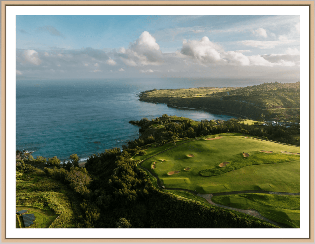 Maui Fine Art Collective Open Edition Acrylic / 42" x 56" / Natural w/ Border Honolua Bay Vista Honolua Bay Vista | Kapalua Golf Course Photography Art for Luxury Home Décor