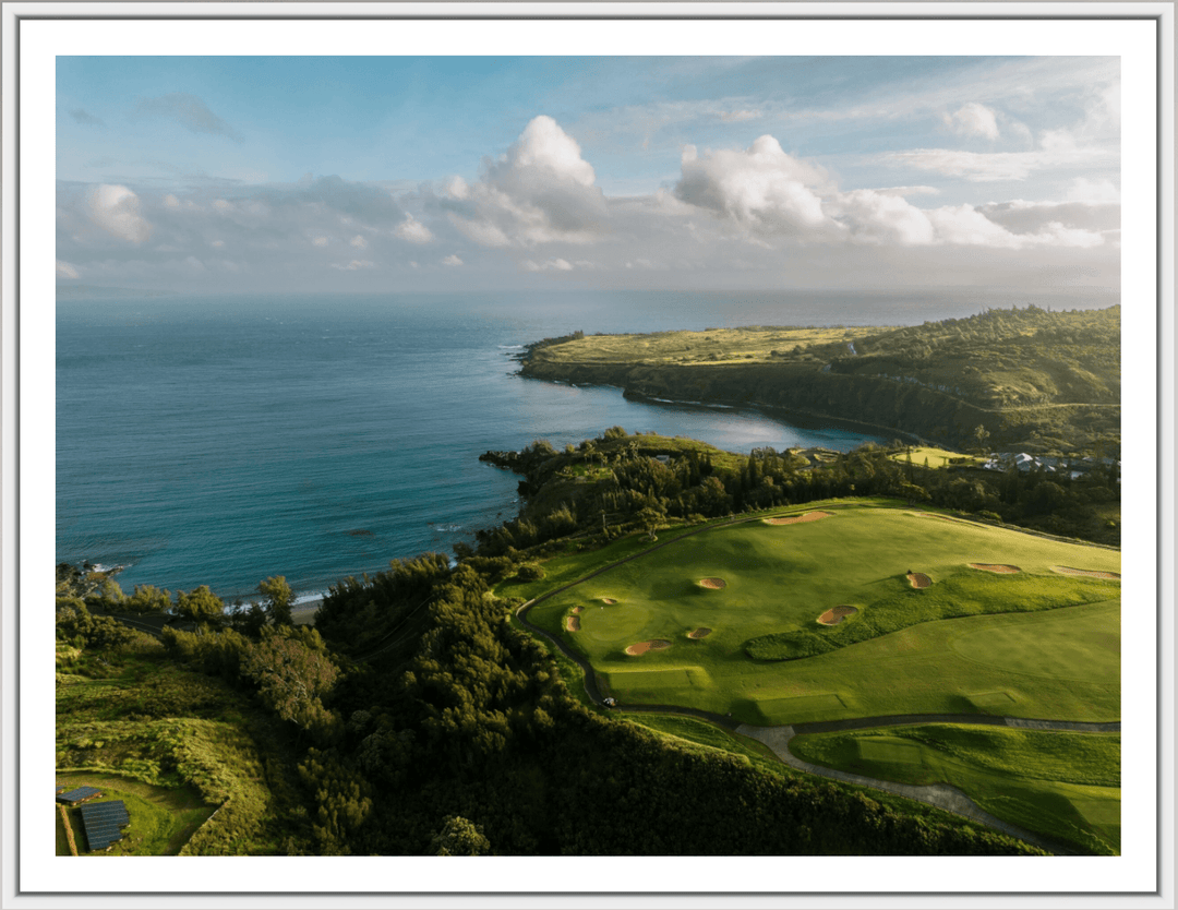 Maui Fine Art Collective Open Edition Acrylic / 42" x 56" / White w/ Border Honolua Bay Vista Honolua Bay Vista | Kapalua Golf Course Photography Art for Luxury Home Décor