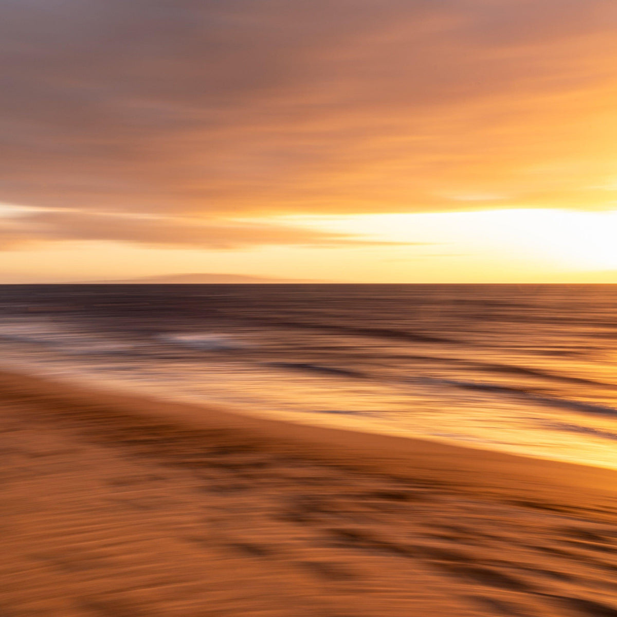 Maui Mirage by Lance Ehrecke, abstract sunset photograph created with intentional camera movement at Sugar Beach, Maui.