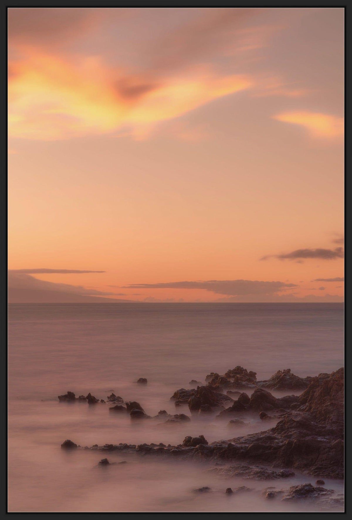 Misty Twilight | Hawaiian Tranquility - Maui Fine Art Collective - 3500-5500, 800-3500, Abstract, Acrylic, Artwork, Best Wall Artwork, black, blue, Canvas, clouds, Coast, Hawaii, Island, kihei, Lance Ehrecke, makena, maui, Maui Hawaii Fine Art Photography, Maui Hawaii Wall Art, Aluminum, Moody, New Moments, ocean, open-edition, orange, over-5500, pastel, Prints, Purple, rocks, size-16-x-24, size-24-x-36, size-40-x-60, Sunset, Surf, vertical, Visual Artwork, wailea, Water, waves, White, yellow