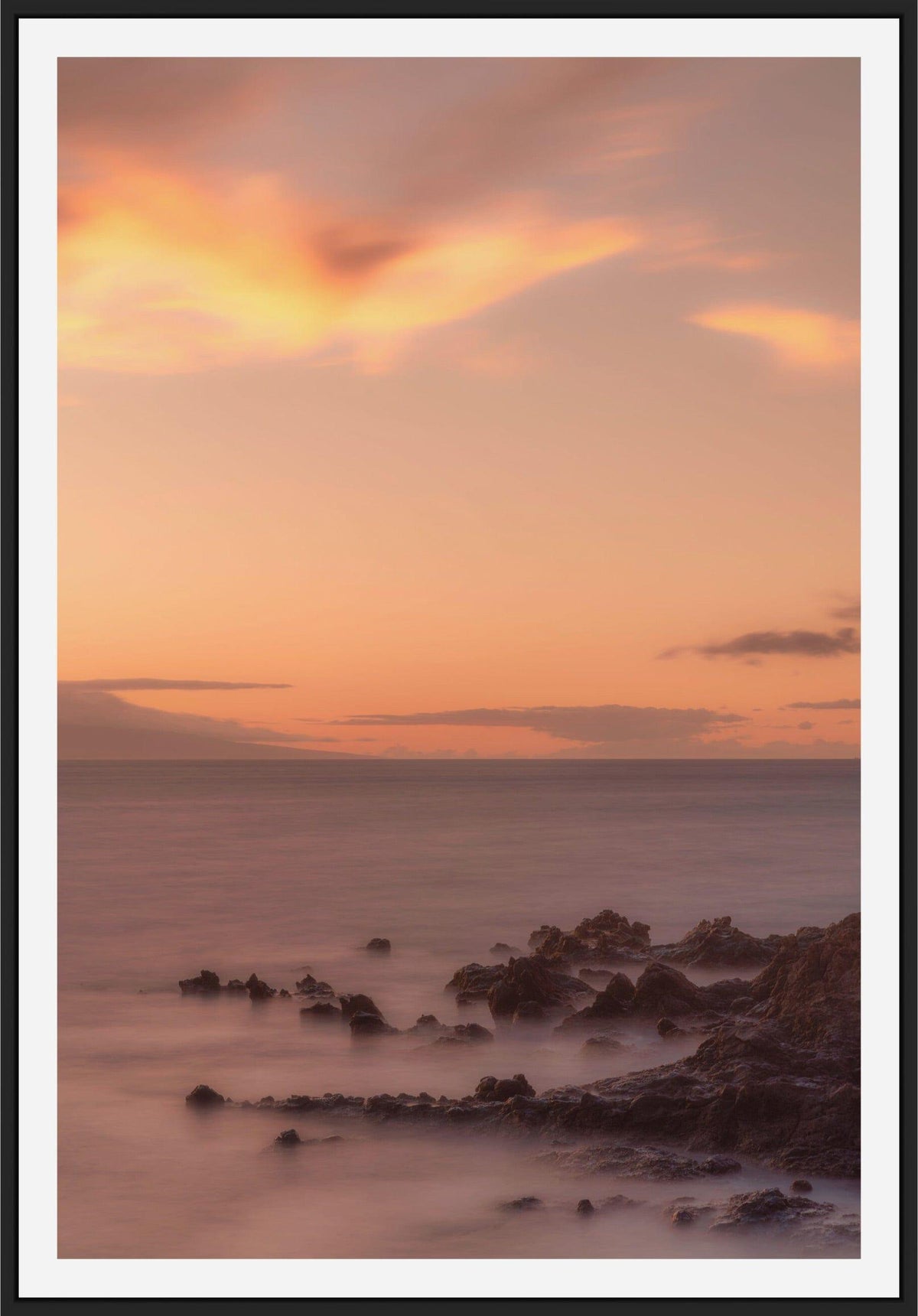 Misty Twilight | Hawaiian Tranquility - Maui Fine Art Collective - 3500-5500, 800-3500, Abstract, Acrylic, Artwork, Best Wall Artwork, black, blue, Canvas, clouds, Coast, Hawaii, Island, kihei, Lance Ehrecke, makena, maui, Maui Hawaii Fine Art Photography, Maui Hawaii Wall Art, Aluminum, Moody, New Moments, ocean, open-edition, orange, over-5500, pastel, Prints, Purple, rocks, size-16-x-24, size-24-x-36, size-40-x-60, Sunset, Surf, vertical, Visual Artwork, wailea, Water, waves, White, yellow