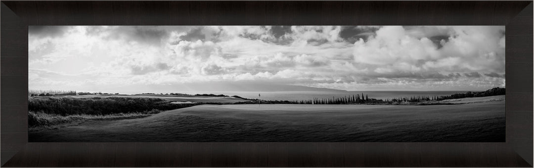 Monochromatic Majesty - Maui Fine Art Collective - 3500-5500, 800-3500, Acrylic, Artwork, Best Moments, Best Sellers, Best Wall Artwork, black, Black & White, Canvas, clouds, Golf, Golf Course, Hawaii, Hole 5, Hole 6, horizontal, Island, Kapalua, Kapalua Golf, Lance Ehrecke, maui, Maui Hawaii Fine Art Photography, Maui Hawaii Wall Art, Metal, Monochromatic, Moody, new arrivals, New Moments, ocean, open-edition, panoramic, pathway, Plantation Course, Prints, Sunset, trail, Trees, Visual Artwork, Water, White