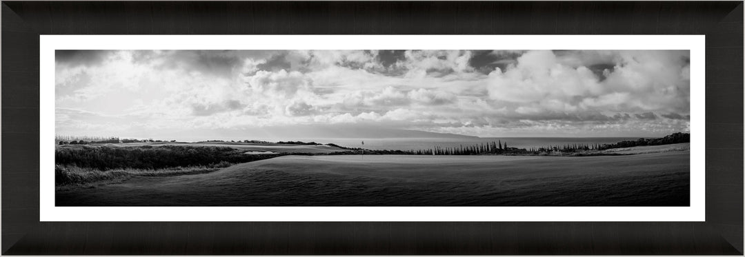 Monochromatic Majesty - Maui Fine Art Collective - 3500-5500, 800-3500, Acrylic, Artwork, Best Moments, Best Sellers, Best Wall Artwork, black, Black & White, Canvas, clouds, Golf, Golf Course, Hawaii, Hole 5, Hole 6, horizontal, Island, Kapalua, Kapalua Golf, Lance Ehrecke, maui, Maui Hawaii Fine Art Photography, Maui Hawaii Wall Art, Metal, Monochromatic, Moody, new arrivals, New Moments, ocean, open-edition, panoramic, pathway, Plantation Course, Prints, Sunset, trail, Trees, Visual Artwork, Water, White