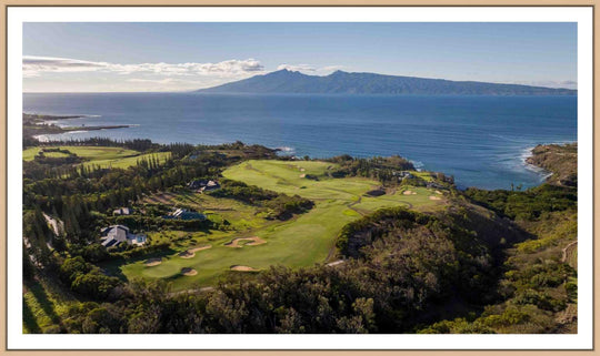 Living Moments Media Open Edition Acrylic / 20" x 35.6" / Natural w/ Border Paradise Captured Maui Fine Art Print Kapalua Golf Plantation Course | Paradise Captured