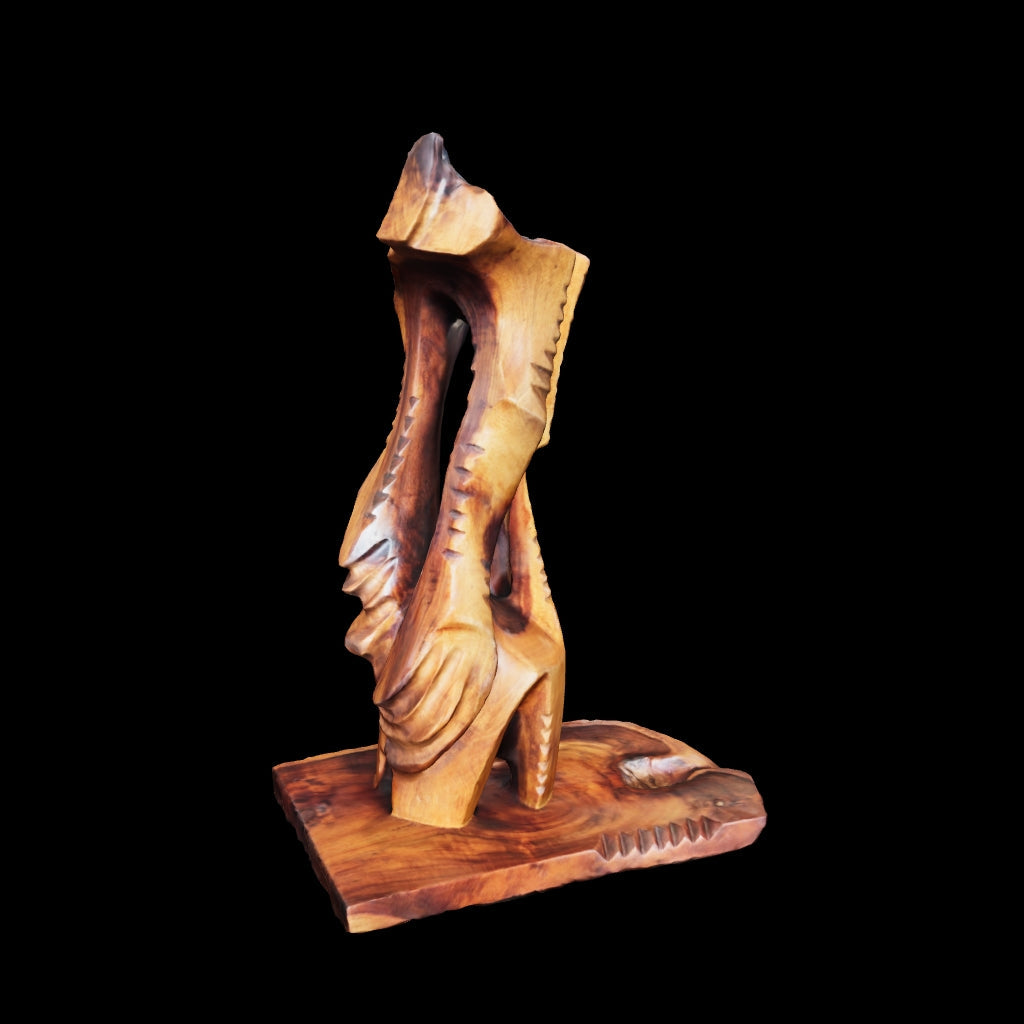 3D model of Lawaiʻa | The Fisherman, carved wood sculpture by Avi Molinas