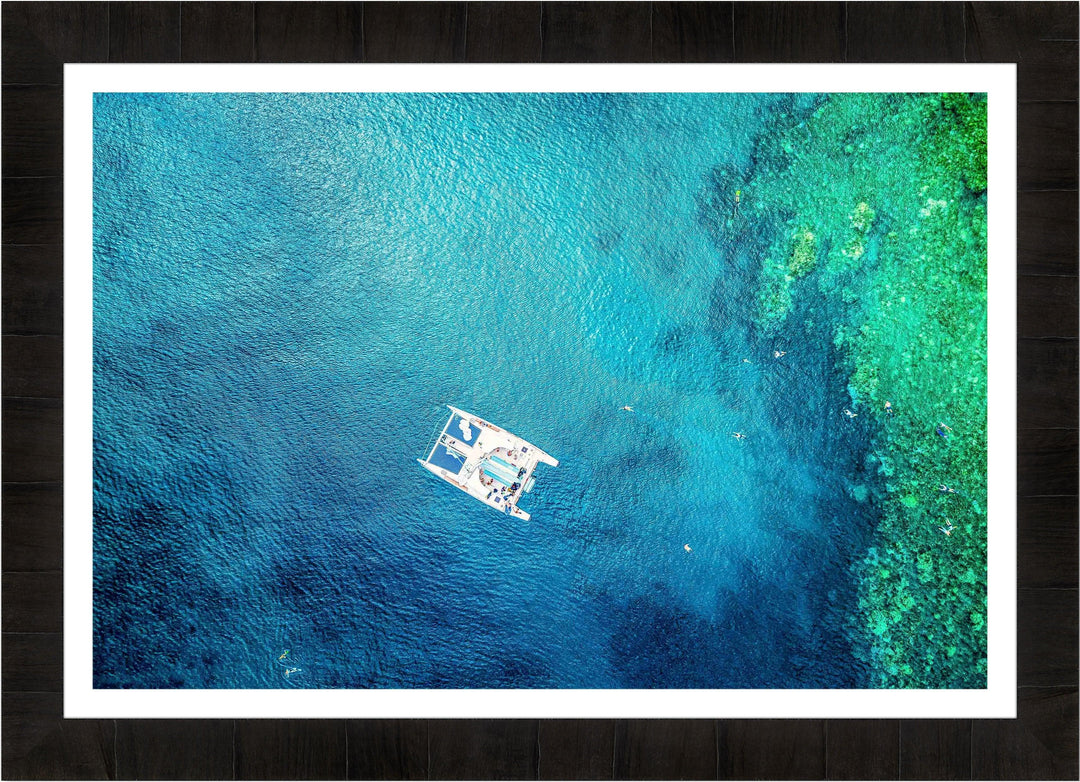 Sea Searching - Maui Fine Art Collective - 3500-5500, 800-3500, Best Wall Artwork, black, blue, Boat, Cove, green, Hawaii, Honolua, horizontal, Island, lahaina, Lance Ehrecke, maui, Maui Hawaii Fine Art Photography, Maui Hawaii Wall Art, ocean, open-edition, over-5500, Reef, rocks, size-16x-24, size-24-x-36, size-40-x-60, Snorkeling, teal