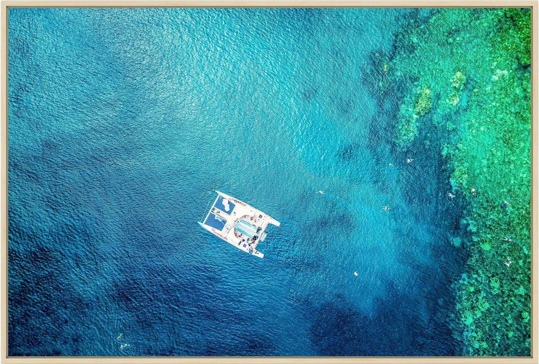 Sea Searching - Maui Fine Art Collective - 3500-5500, 800-3500, Best Wall Artwork, black, blue, Boat, Cove, green, Hawaii, Honolua, horizontal, Island, lahaina, Lance Ehrecke, maui, Maui Hawaii Fine Art Photography, Maui Hawaii Wall Art, ocean, open-edition, over-5500, Reef, rocks, size-16x-24, size-24-x-36, size-40-x-60, Snorkeling, teal