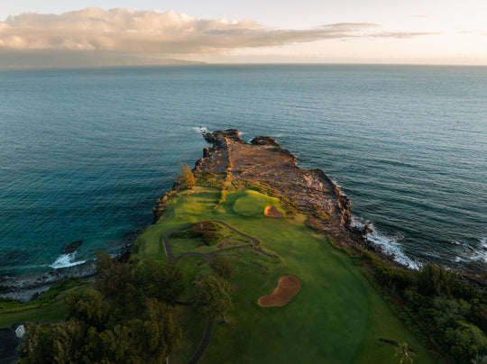 Seaside Challenge - Maui Fine Art Collective - 3500-5500, 800-3500, aerial, Bay Course, Best Wall Artwork, blue, calm, coastal, Corporate Office, Dragon's Teeth, earthy, Garage, green, Hawaii, Hole 16, Home Office, Kapalua Golf, Kapalua Golf Course, Lanai, landscape, Makaluapuna Point, Man Cave, Maui Hawaii Fine Art, Maui Hawaii Wall Art, natural, oceanic, open edition, over-5500, scenic, serene, size-18-x-24, size-30-x-40, size-42-x-56, vibrant