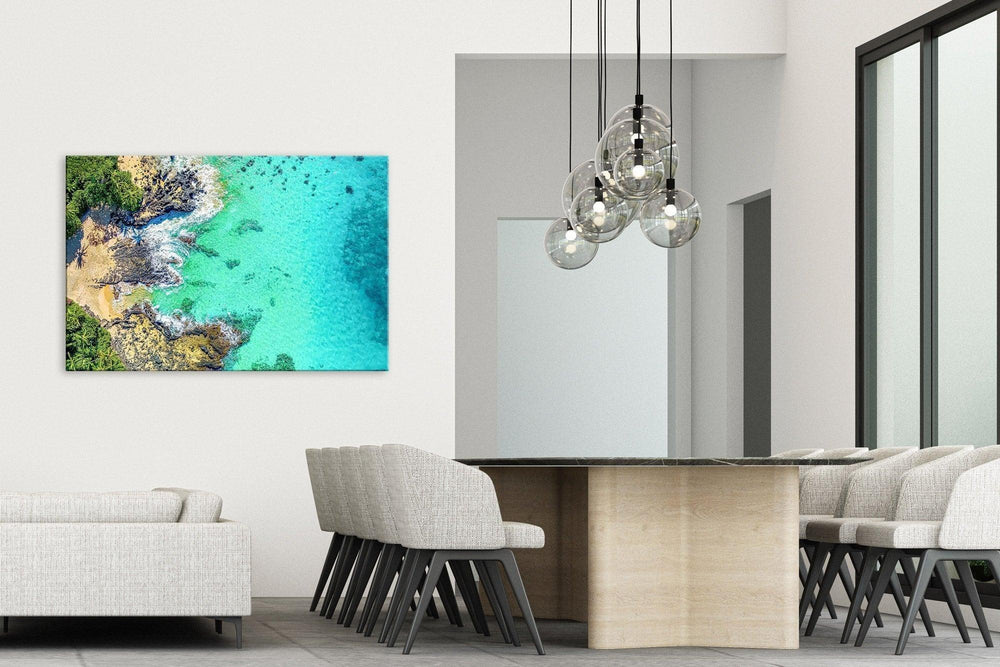 Secret Bay - Maui Fine Art Collective - 3500-5500, 800-3500, beach, Best Wall Artwork, blue, Cove, green, Hawaii, horizontal, Island, Lance Ehrecke, makena, maui, Maui Hawaii Fine Art Photography, Maui Hawaii Wall Art, new arrivals, New Moments, ocean, open-edition, over-5500, Palm Trees, palm-tree, Reef, rocks, sand, size-16x-24, size-24-x-36, size-32-x-52, size-40-x-60, teal, waves